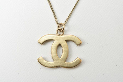 Chanel Necklace Pendant Coco Mark Rhinestone Gold