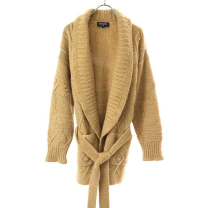 Chanel Shawl Collar Cashmere Gown Cardigan P74524k10901 Camel 36