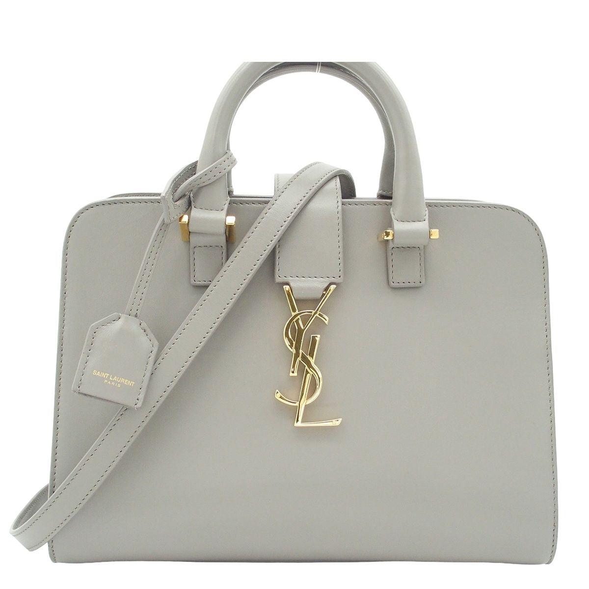 Saint Laurent Baby Cabas Gray Leather 2-Way Shoulder Bag