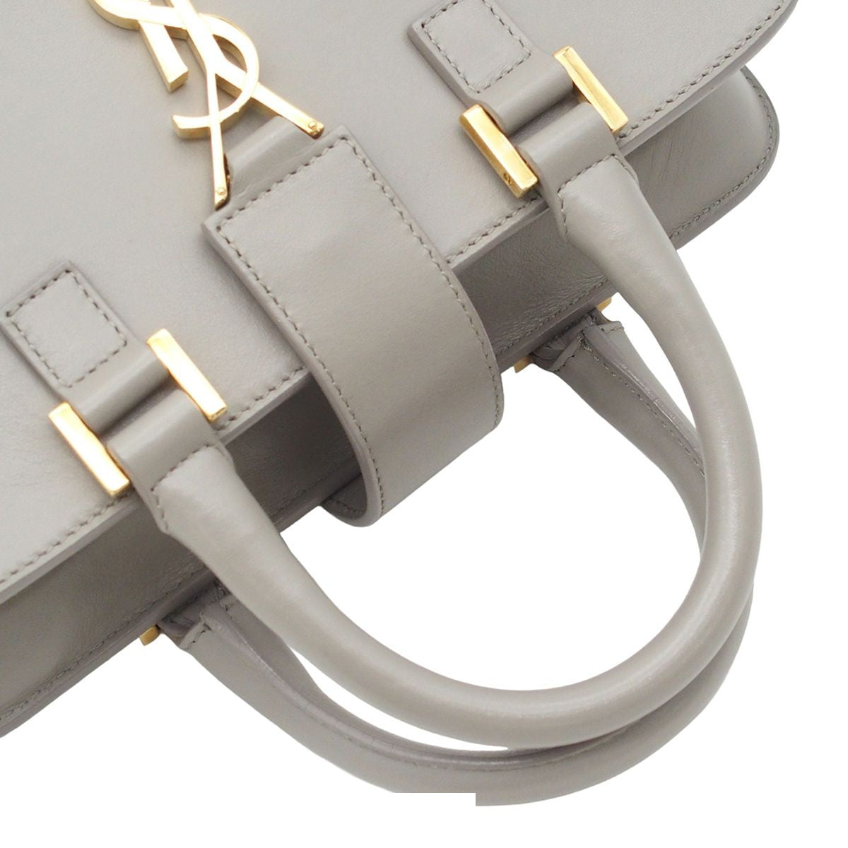 Saint Laurent Baby Cabas Gray Leather 2-Way Shoulder Bag — view 3