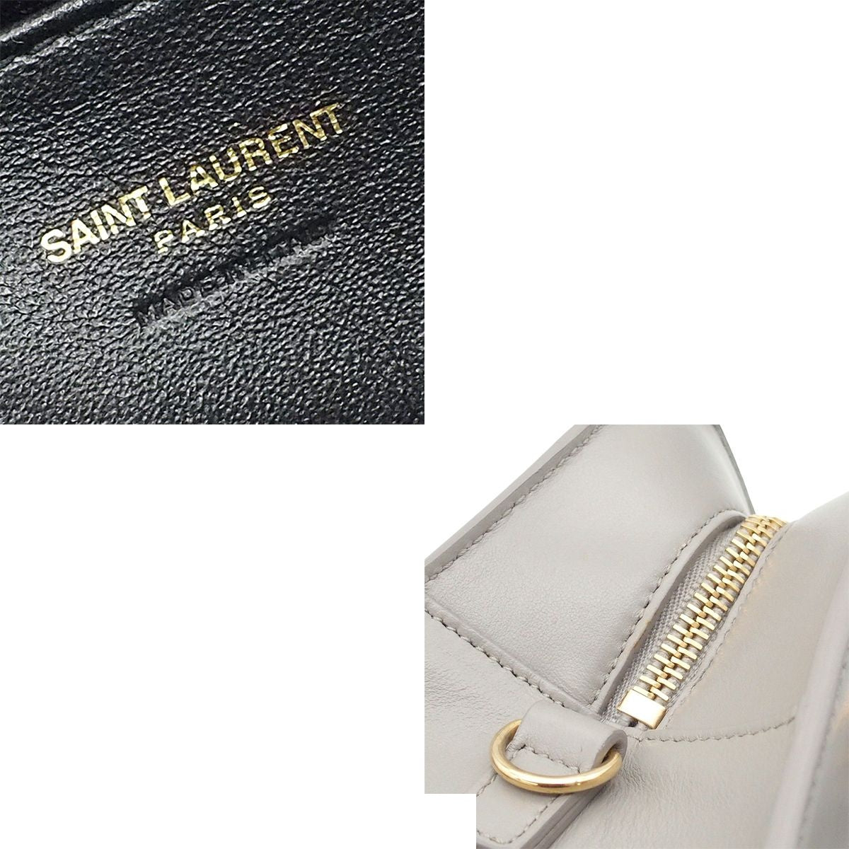 Saint Laurent Baby Cabas Gray Leather 2-Way Shoulder Bag — view 6