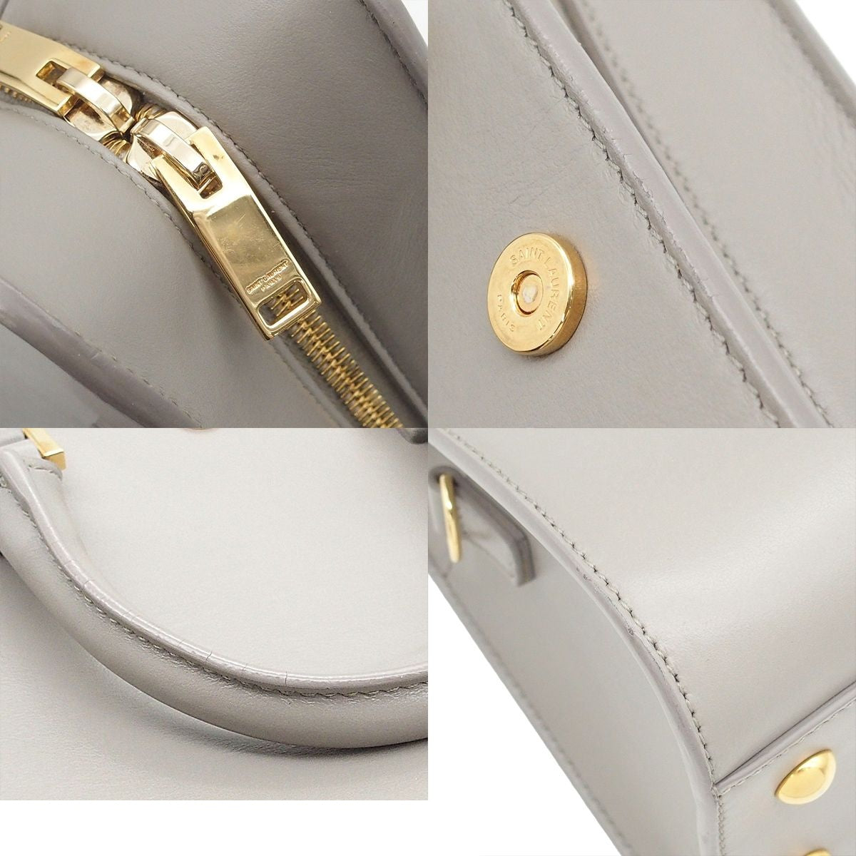 Saint Laurent Baby Cabas Gray Leather 2-Way Shoulder Bag — view 7