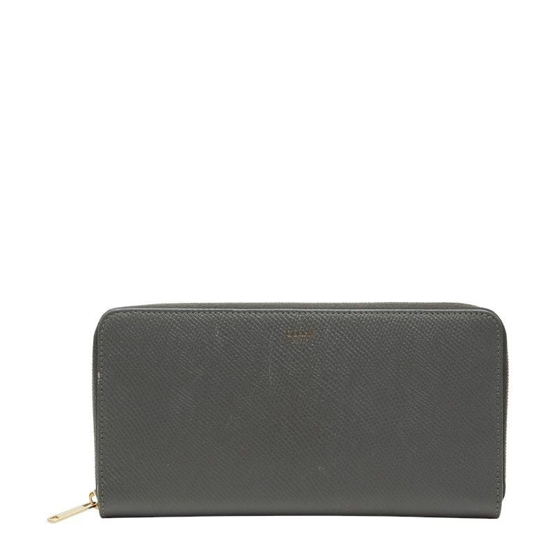 Celine Zip Around Wallet Gray Leather