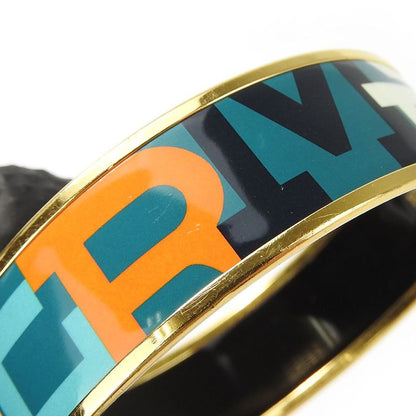 Hermes Bracelet Emile Enamel Metal Greenish Multicolor Gold Hardware O Engraved