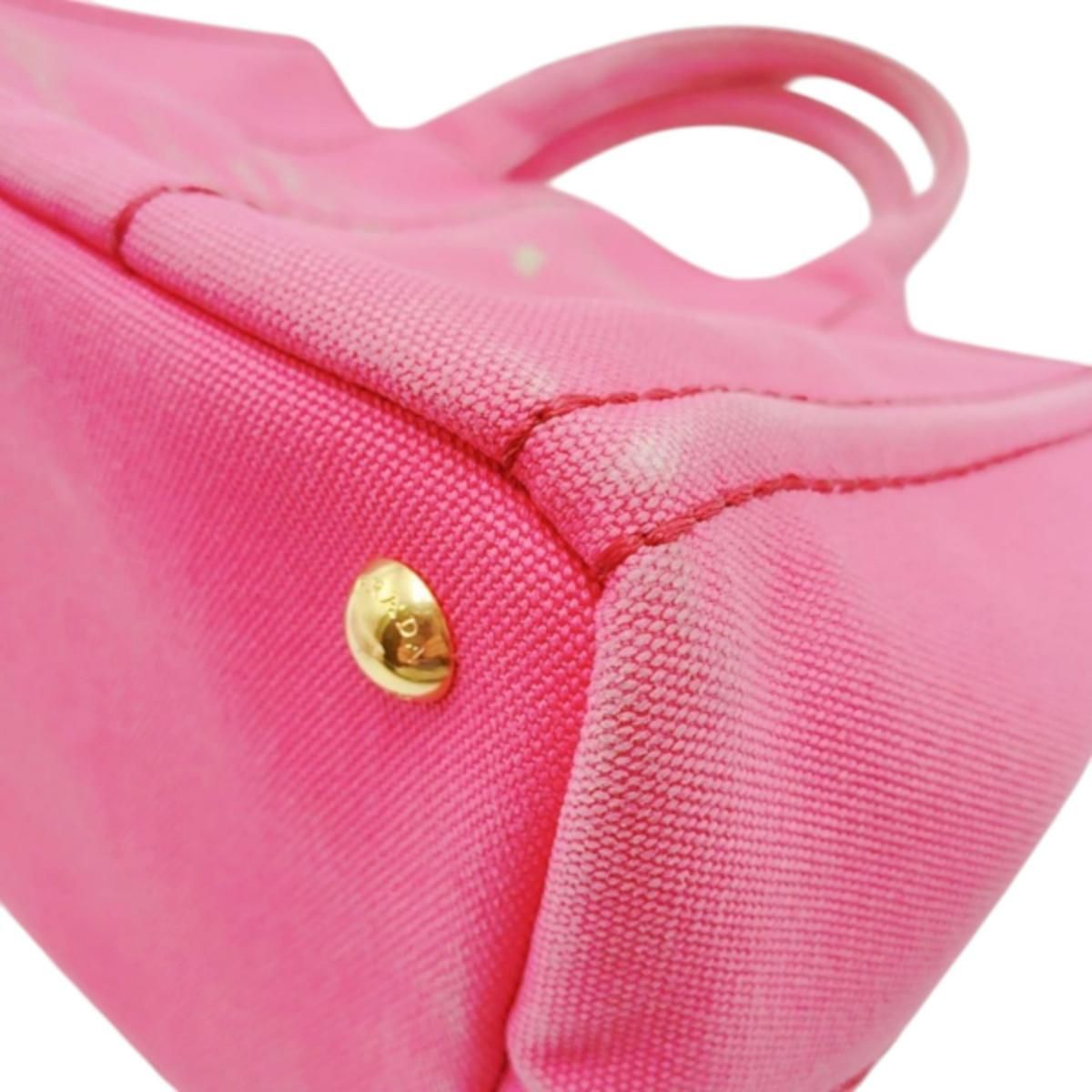 Prada 1 Bg439 Canapa Handbag Mini Tote Bag Pink