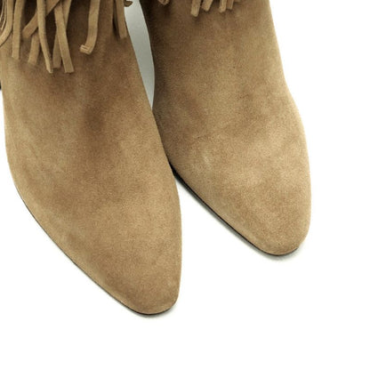 Saint Laurent Paris Boots Size 37.5 Fringe Boots Ankle Short Boots Shoes Made