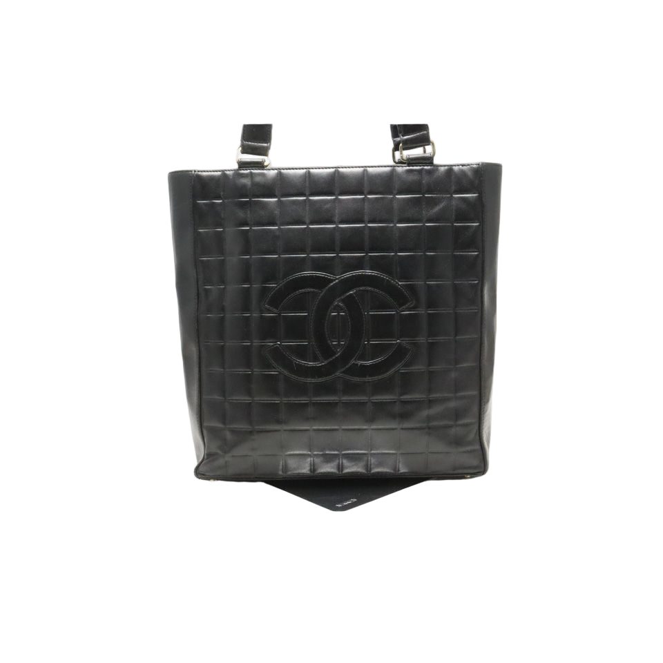 Chanel Choco Bar Jumbo CC Logo GD Leather Tote
