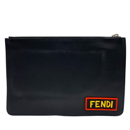 Fendi 7n0078 LOVE Second Bag Clutch Bag Clutch Pochette Leather Black Multicolor