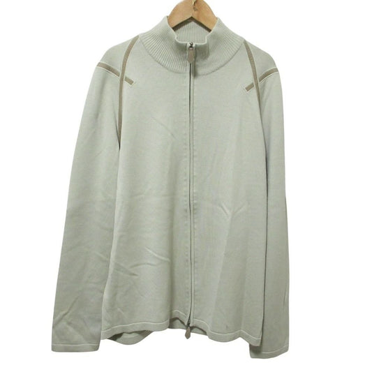 Hermes Elbow Patch Zip Knit Jacket L Beige