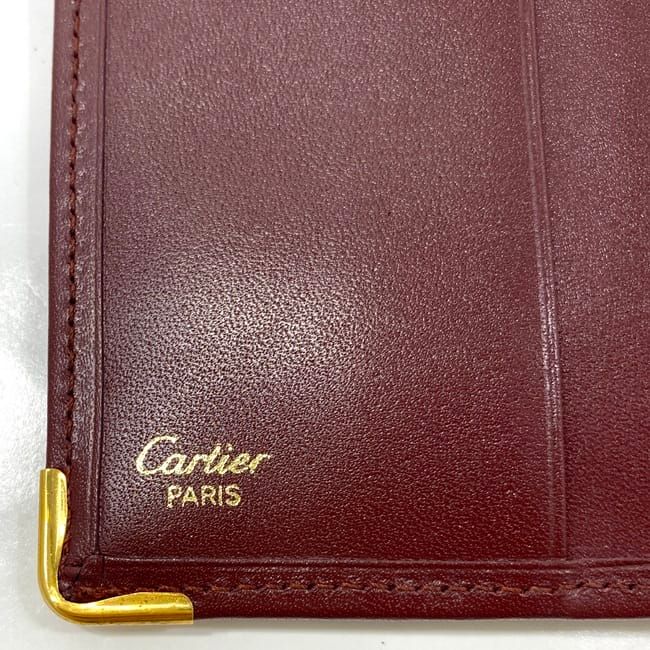 Cartier Bifold Wallet Bordeaux Must Excellent Condition Preowned Leather
