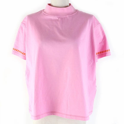 Hermes 23 SS 3 E4621 dl Cartouche Cotton Mock Neck Short Sleeve T-Shirt Pink 34