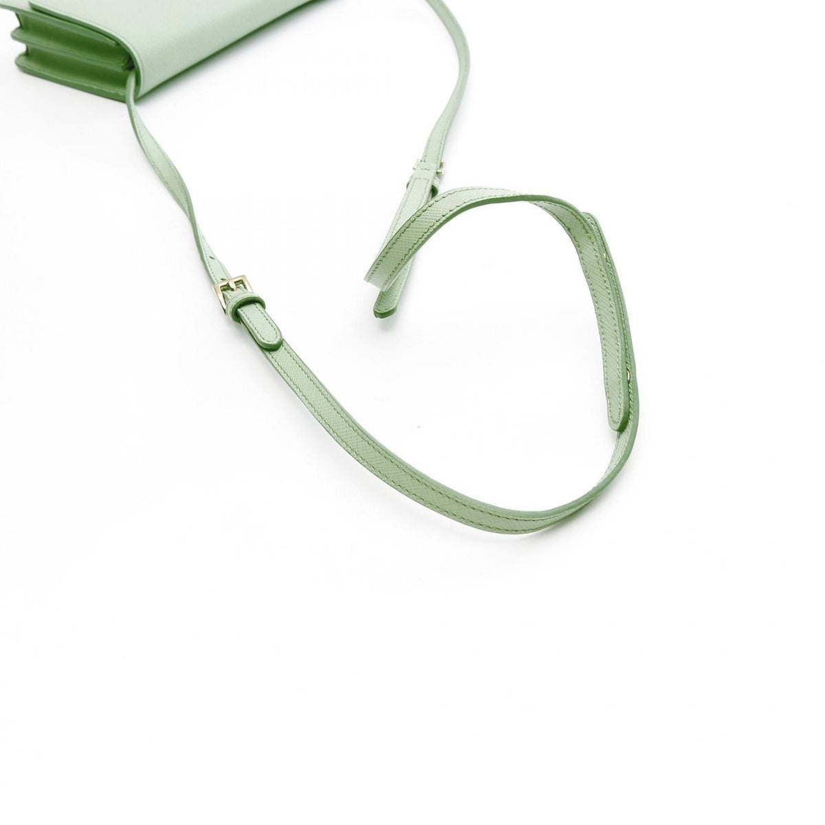 Prada Shoulder Bag Saffiano Lux Light Green Leather — view 9