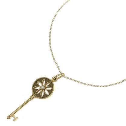 Tiffany & Co Daisy Key Diamond Pendant Top 18K Yellow Gold