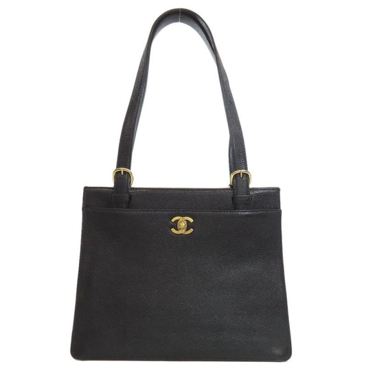 Chanel Coco Mark Gold Hardware Tote Bag Grained Calfskin Women
