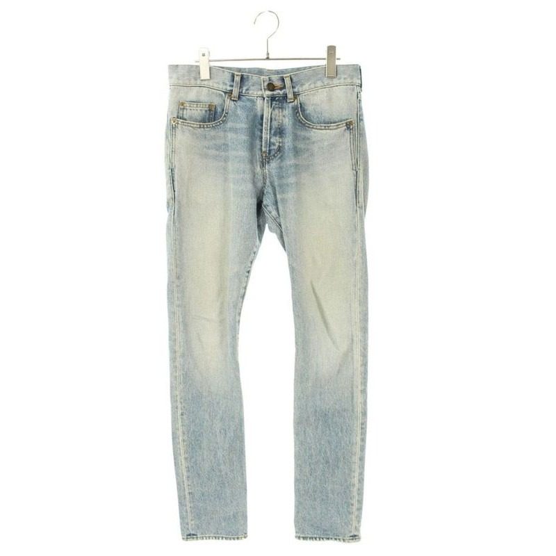 Saint Laurent Paris Washed Skinny Denim Pants 28