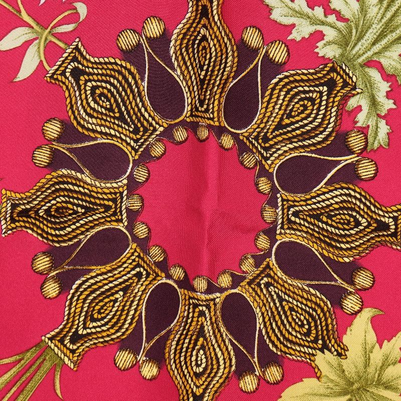 Hermes Carré 90 Arabesques Arabesque Silk Red Women's Scarf