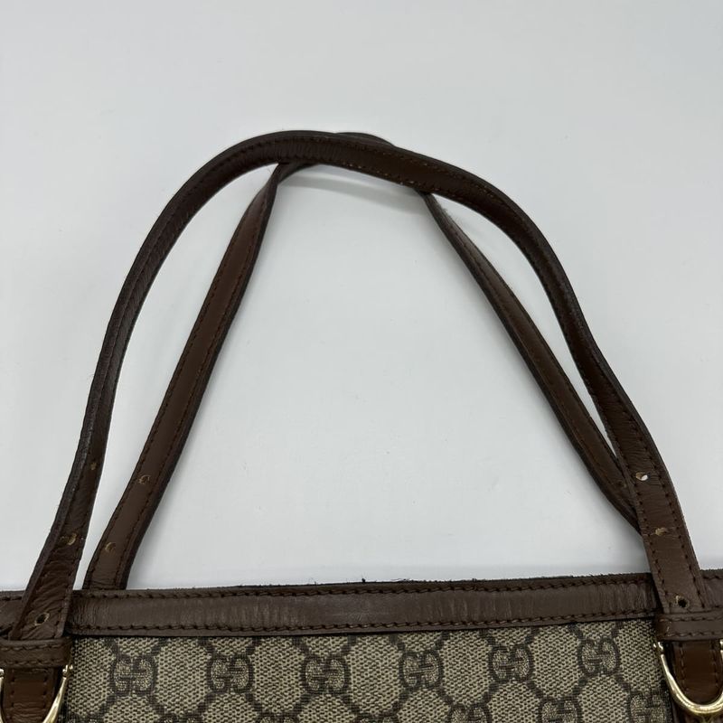 Gucci 308613 Tote Bag GG Supreme Leather Brown Ladies Men Fashion  Gift