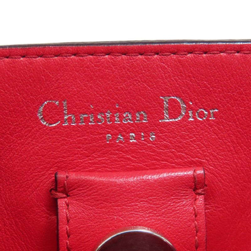 Christian DIOR Lady Dior Bicolor 2way Tote Bag Women Red / Light Blue Purple