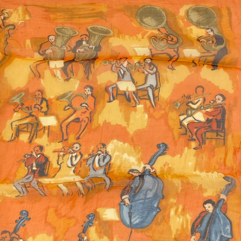 Hermes Concerto Orange 100% Silk Scarf