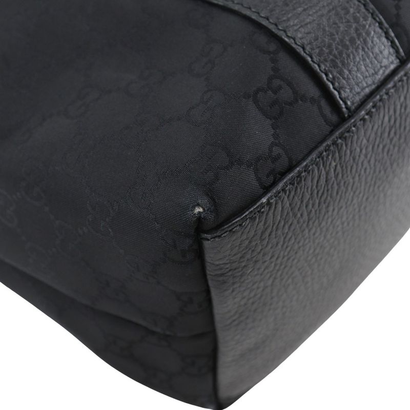 Gucci GG Outlet 341536 Nylon Canvas Black Unisex Tote Bag