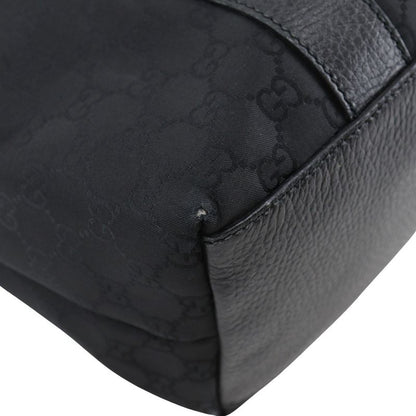 Gucci GG Outlet 341536 Nylon Canvas Black Unisex Tote Bag