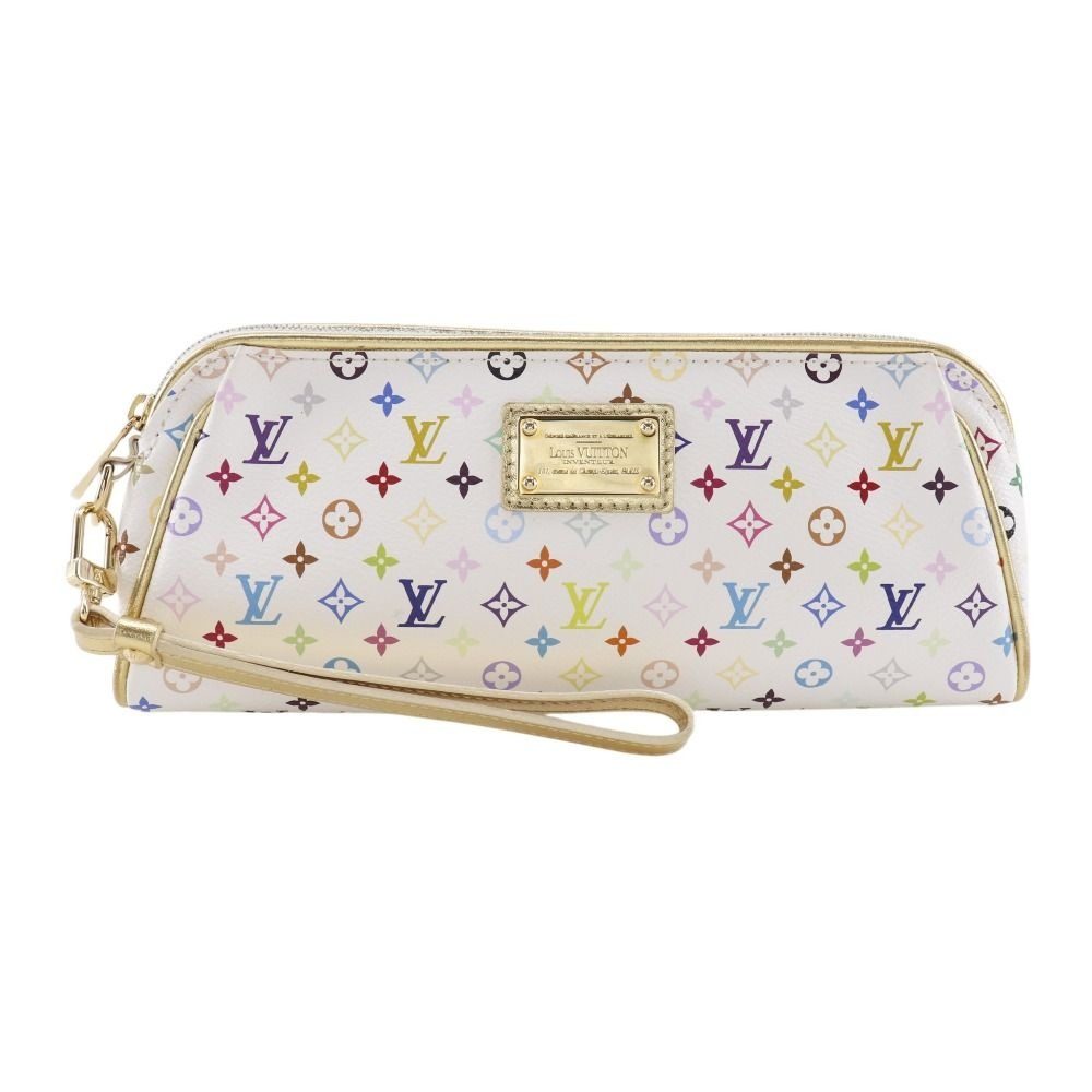 Louis Vuitton Kate Pouch Monogram Multicolor Blanc White Clutch