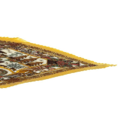 Hermes Silk Scarf Carré 90 Pleated Decoupages Yellow White Decoupages Hermes