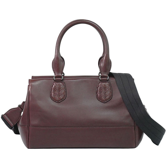 Bottega Veneta Intrecciato 2-Way Shoulder Bag Pochette Leather Bordeaux