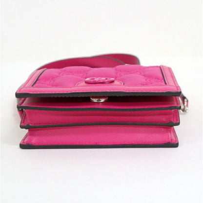 Gucci Mini Shoulder Bag Leather Pink Silver — view 6