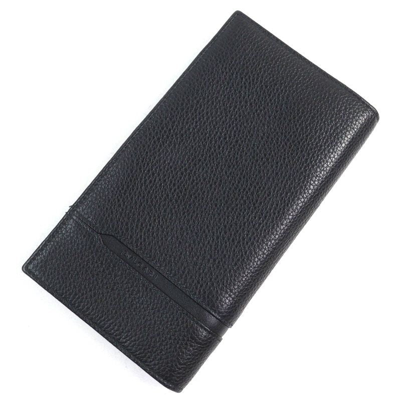 Bvlgari Octo Leather Logo Shape Stamped Bifold Long Wallet