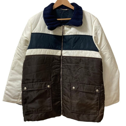 Dolce & Gabbana Knit Contrast Patted Nylon Jacket 48 Brown White Navy