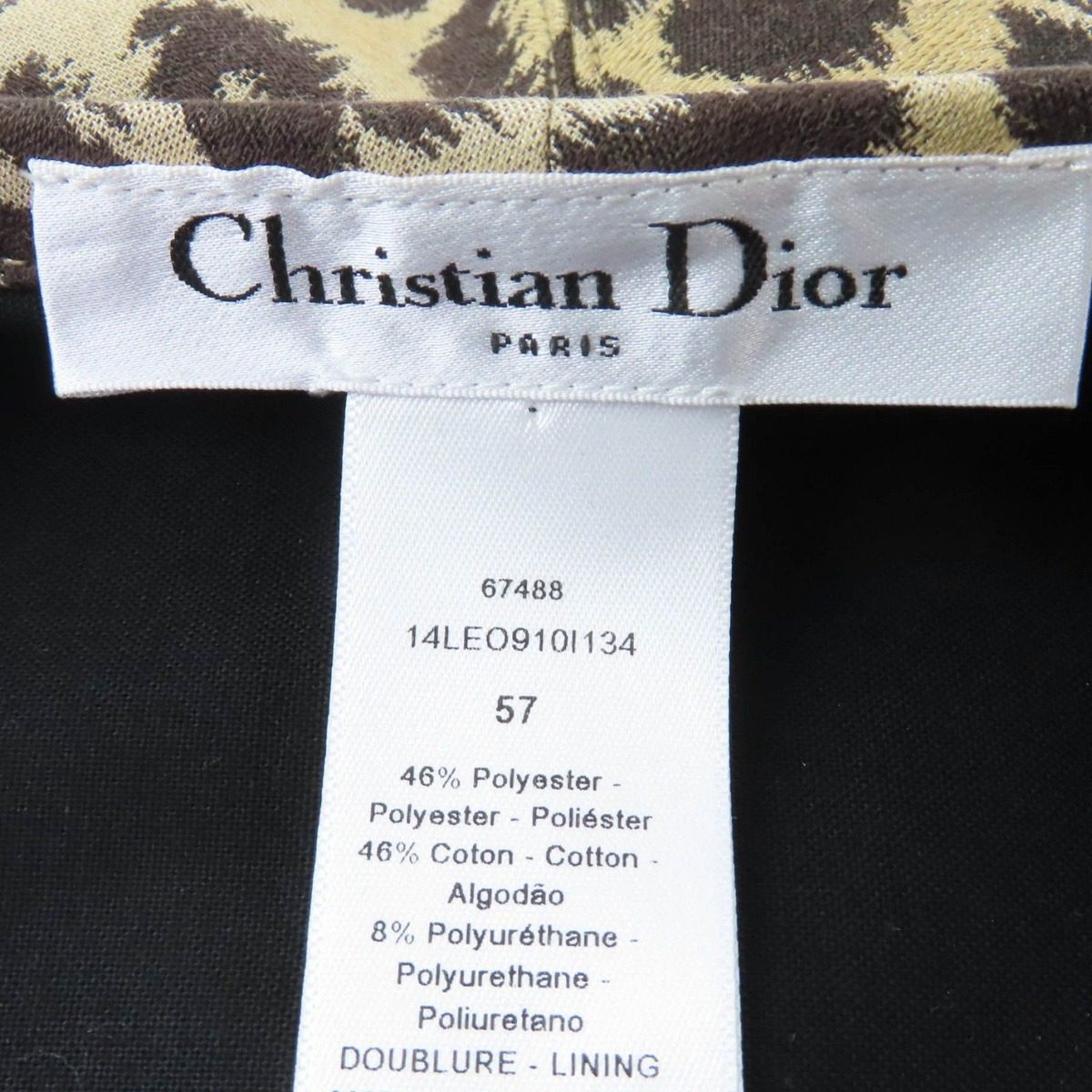 Dior Leopard Pattern Beret Hat Brown 57 — view 7