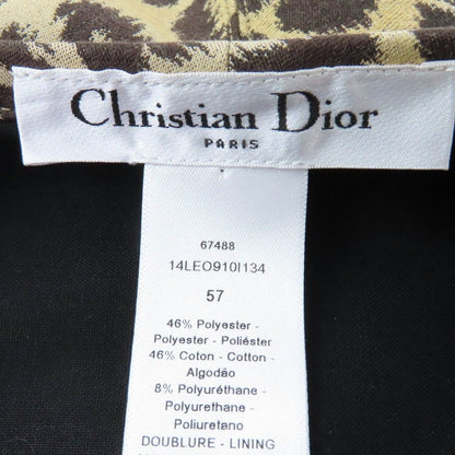 Dior Leopard Pattern Beret Hat Brown 57 — view 7