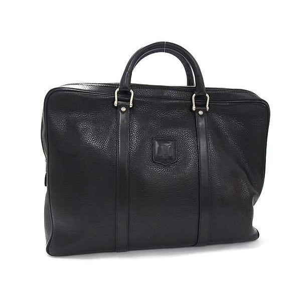 Celine Business Bag Macadam Briefcase Black Leather Vintage M09 Silver