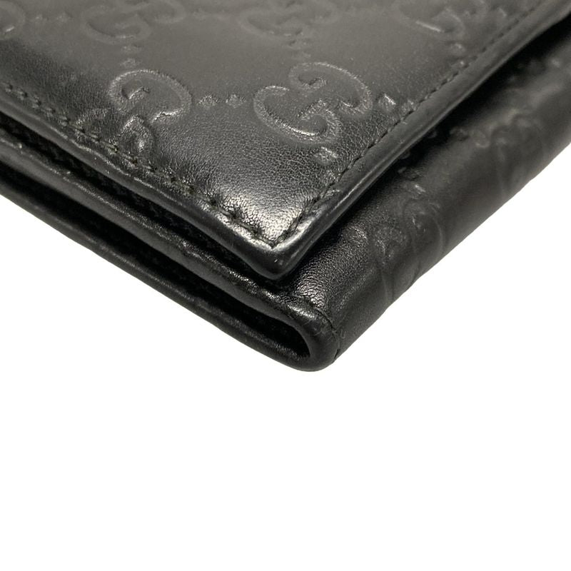 Gucci Long Wallet Stripe Line Metal Bar 244946 Black Leather