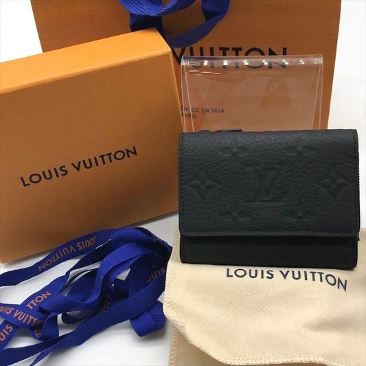 Louis Vuitton Monogram Wallet Taurillon Portofoy Pilot Black