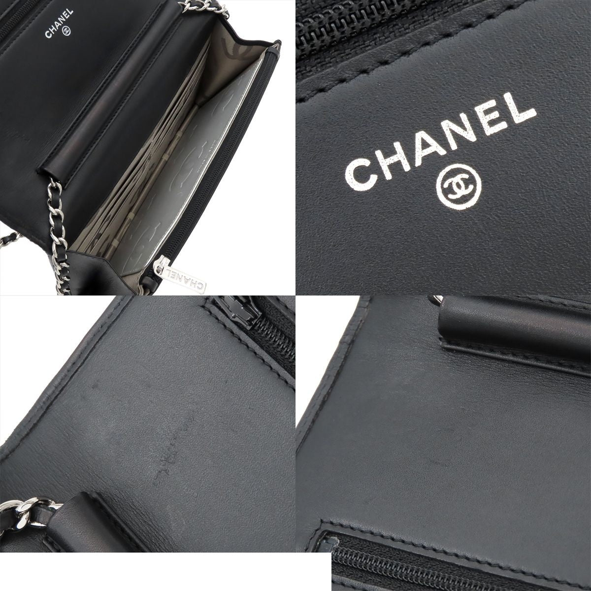 Chanel Cambo Line Chain Wallet Black Silver Calfskin Shoulder Bag — view 5