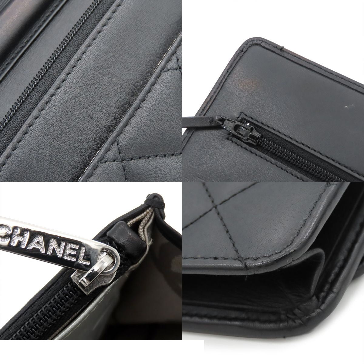 Chanel Cambo Line Chain Wallet Black Silver Calfskin Shoulder Bag — view 7