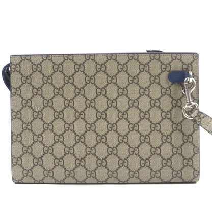 Gucci 768255 GG Supreme Logo Hardware Bicolor Leather Use Small Pouch Clutch