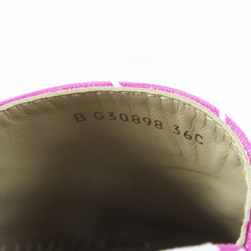 CHANEL G30898 Coco Mark Pattern Espadrilles Canvas Jute Purple 36 With