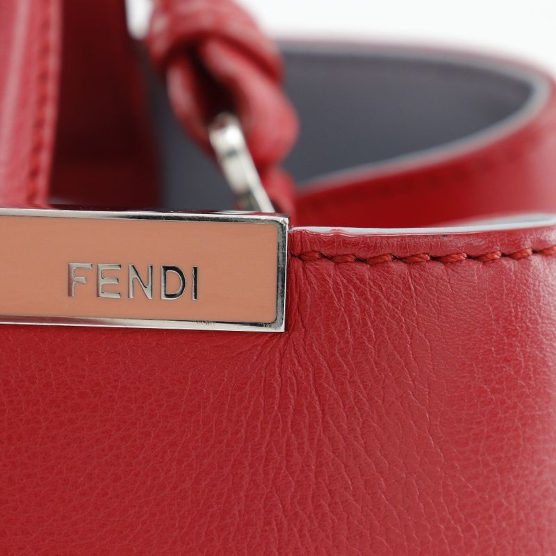 Fendi Petit Tougeur 2WAY Shoulder 8bh253 Calf Red Ladies Handbag