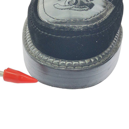 Chanel - Suede Coco Mark Side Zip Boots - 36 1 2 - Black - Women's