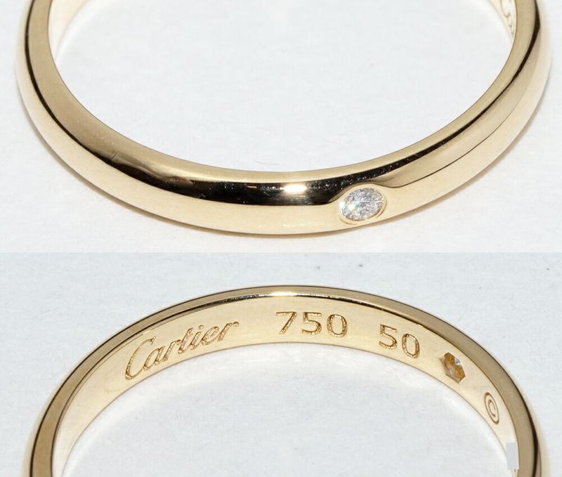 Cartier Ring 18K Yellow Gold Diamond 1P (001ct) Classic Wedding Ring 1895