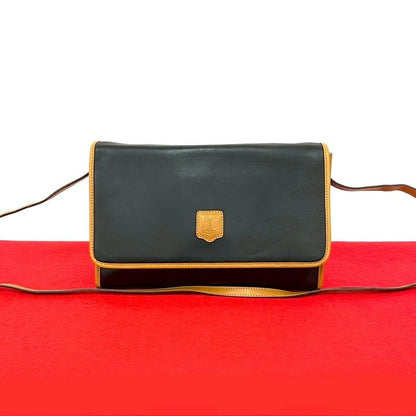 Celine Vintage Triomphe Logo Leather Shoulder Bag Pochette