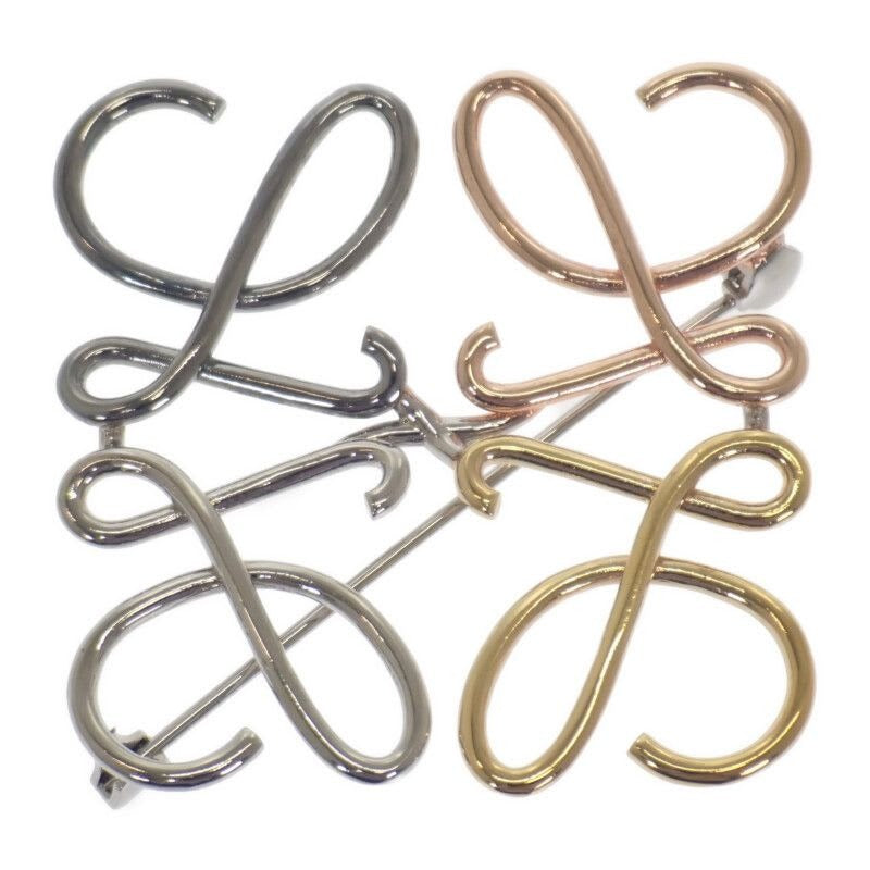 Loewe Anagram Brooch X10 Metal Multicolor Gold Silver Classic Fashion