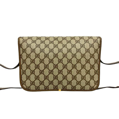 Gucci Vintage GG Logo Leather Shoulder Bag Pochette Crossbody Brown — view 3