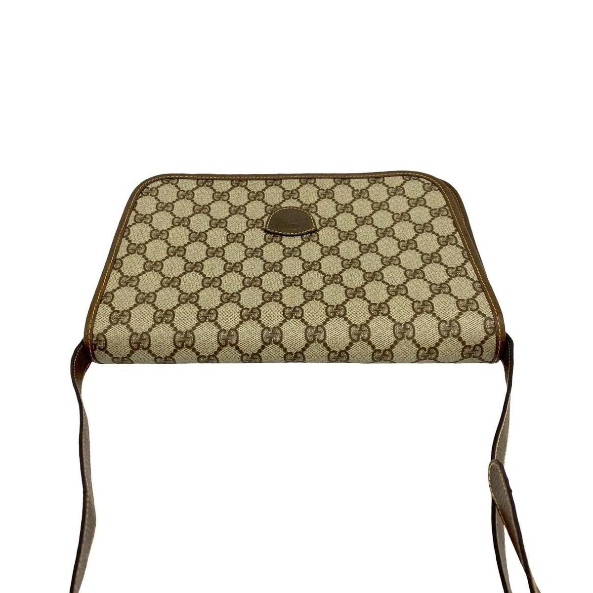 Gucci Vintage GG Logo Leather Shoulder Bag Pochette Crossbody Brown — view 4