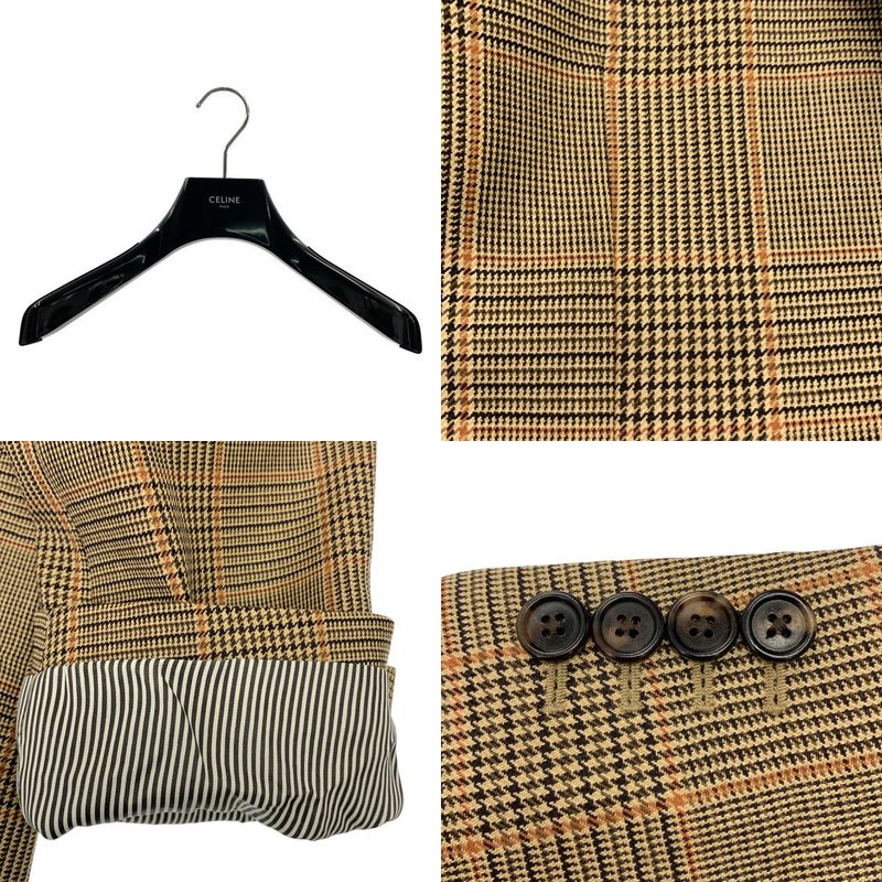 Celine - Wool Check 2B Single-breasted Tailored Jacket - Fully Lined - 36 -