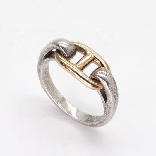 Hermes Chaine D'ancre Ring 750 925 Silver Gold Enchene
