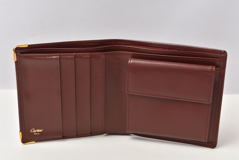 Cartier Fold Wallet Vintage Cartier Men's Wallet Must De Cartier Bordeaux